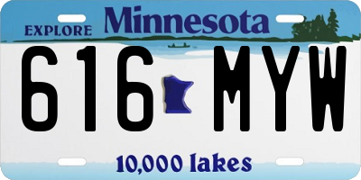 MN license plate 616MYW