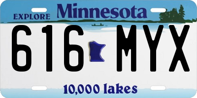 MN license plate 616MYX