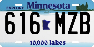 MN license plate 616MZB