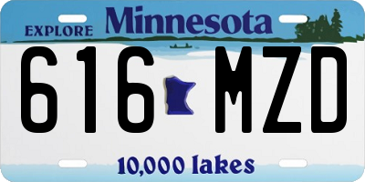 MN license plate 616MZD