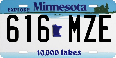 MN license plate 616MZE