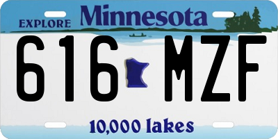 MN license plate 616MZF