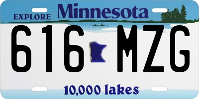 MN license plate 616MZG