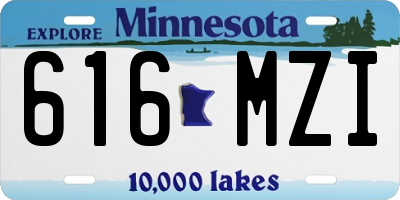 MN license plate 616MZI