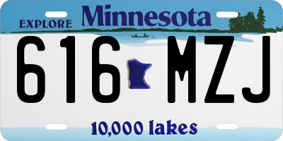 MN license plate 616MZJ