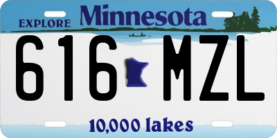 MN license plate 616MZL