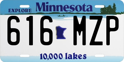 MN license plate 616MZP