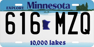 MN license plate 616MZQ