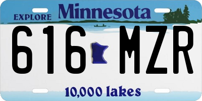 MN license plate 616MZR