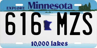 MN license plate 616MZS