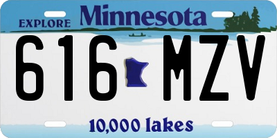 MN license plate 616MZV