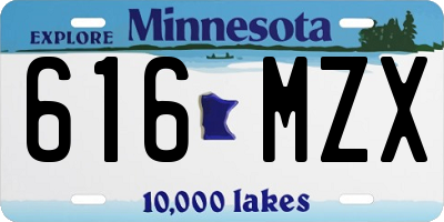 MN license plate 616MZX