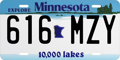 MN license plate 616MZY