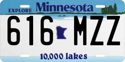 MN license plate 616MZZ