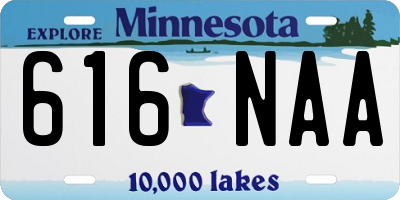 MN license plate 616NAA