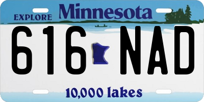 MN license plate 616NAD