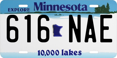 MN license plate 616NAE
