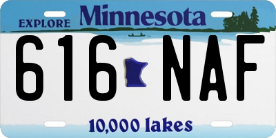MN license plate 616NAF
