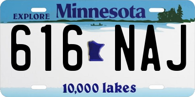 MN license plate 616NAJ