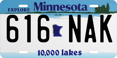 MN license plate 616NAK