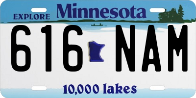 MN license plate 616NAM