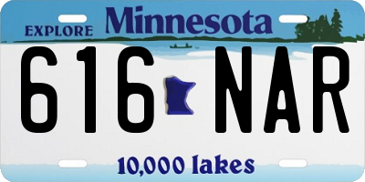MN license plate 616NAR