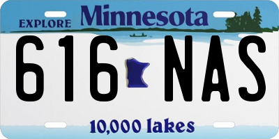 MN license plate 616NAS