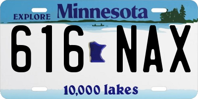 MN license plate 616NAX