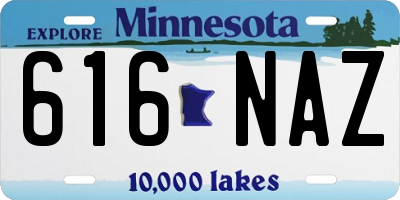MN license plate 616NAZ