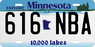 MN license plate 616NBA