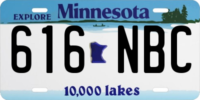 MN license plate 616NBC