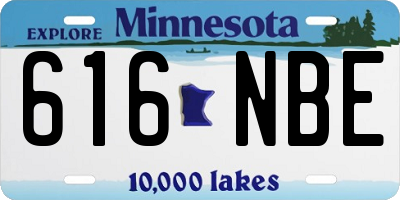 MN license plate 616NBE
