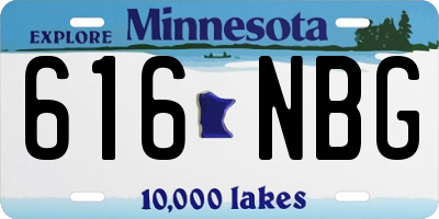 MN license plate 616NBG