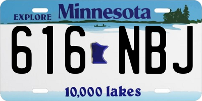 MN license plate 616NBJ