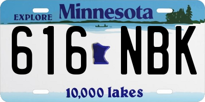 MN license plate 616NBK