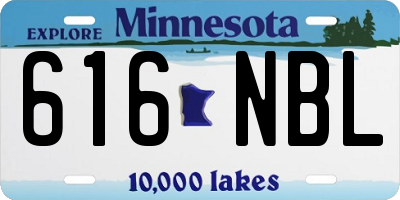 MN license plate 616NBL