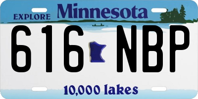 MN license plate 616NBP