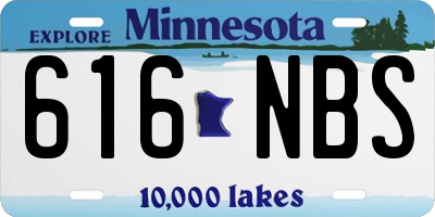 MN license plate 616NBS