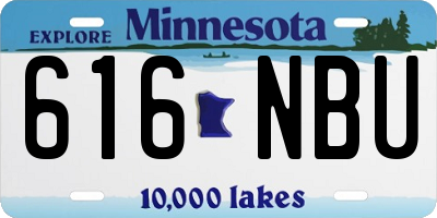 MN license plate 616NBU