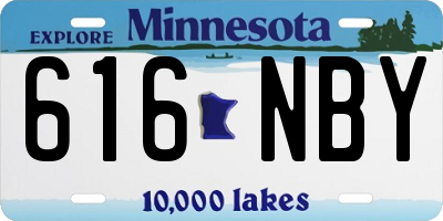 MN license plate 616NBY