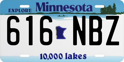 MN license plate 616NBZ