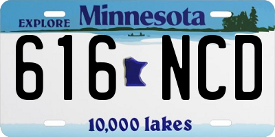 MN license plate 616NCD