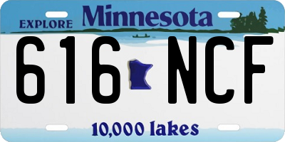 MN license plate 616NCF