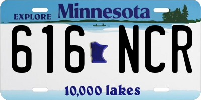 MN license plate 616NCR