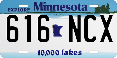 MN license plate 616NCX