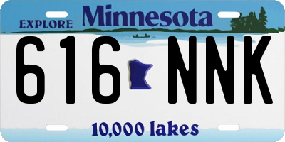 MN license plate 616NNK