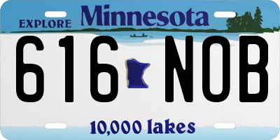 MN license plate 616NOB
