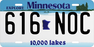 MN license plate 616NOC
