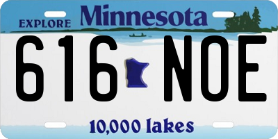 MN license plate 616NOE