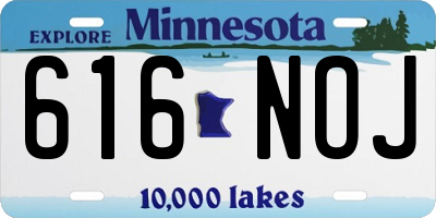 MN license plate 616NOJ
